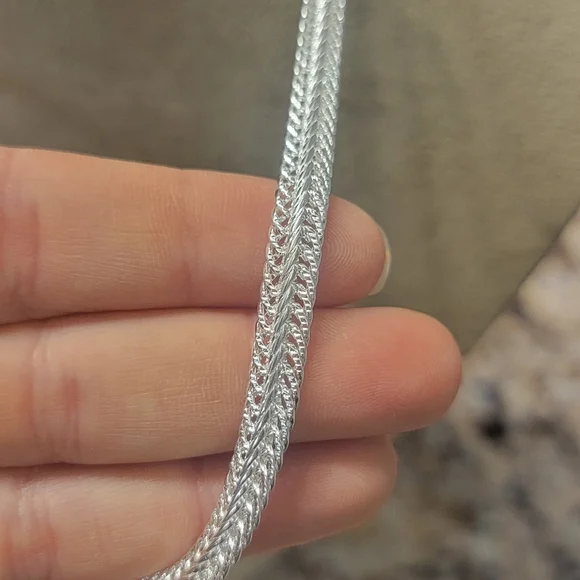 Sterling Silver 925 20in Flat Snake‎ Chain Necklace Wedding Charm Engagem…